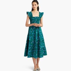NWT Hill House Ellie Nap Dress Emerald Space Fl.